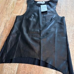 Faux leather top